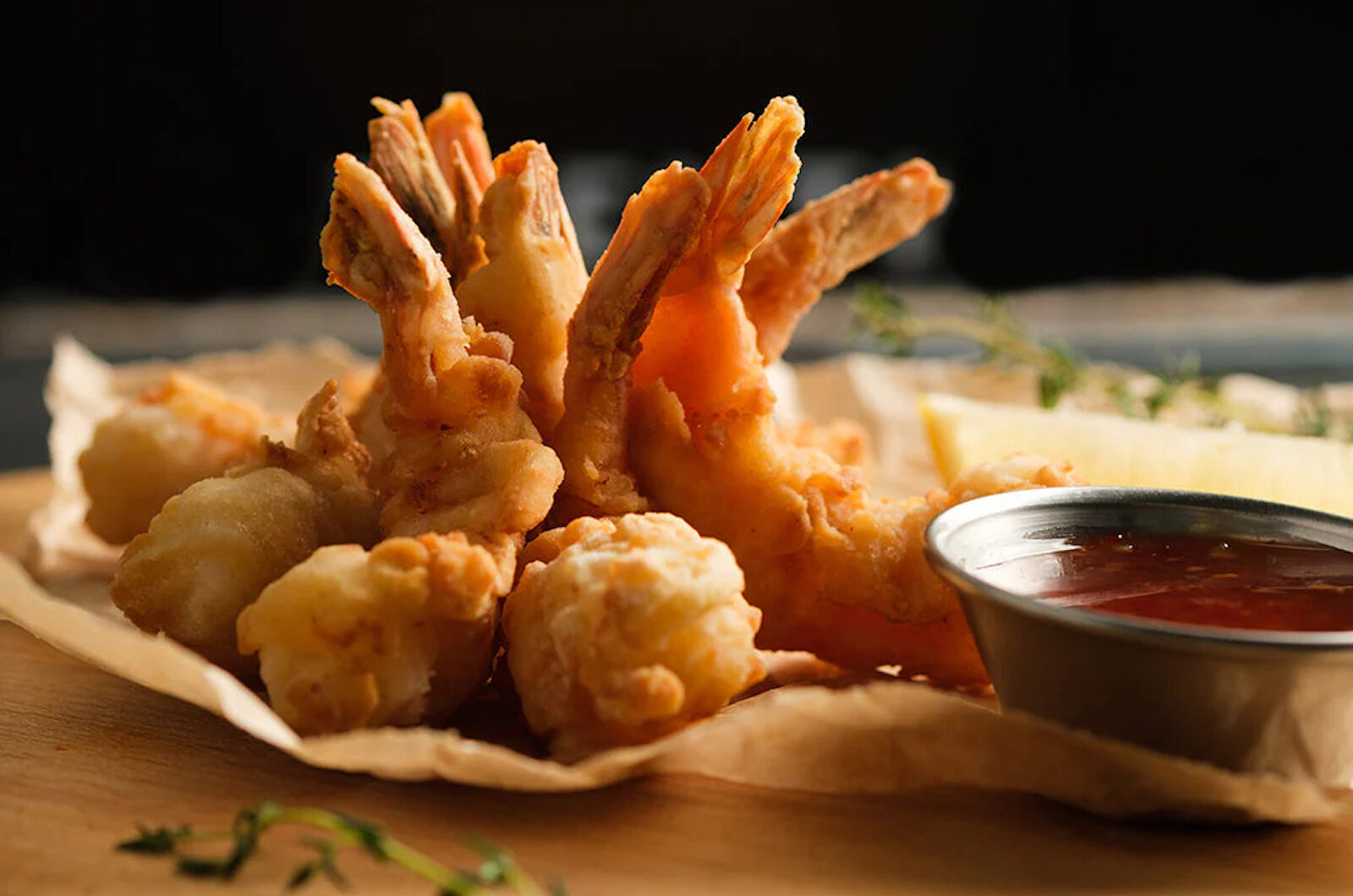 Prosecco-battered Prawns