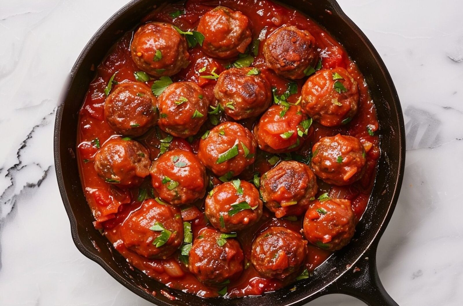 italian Beef And Pork Meatballs in Rich tomato Sauce