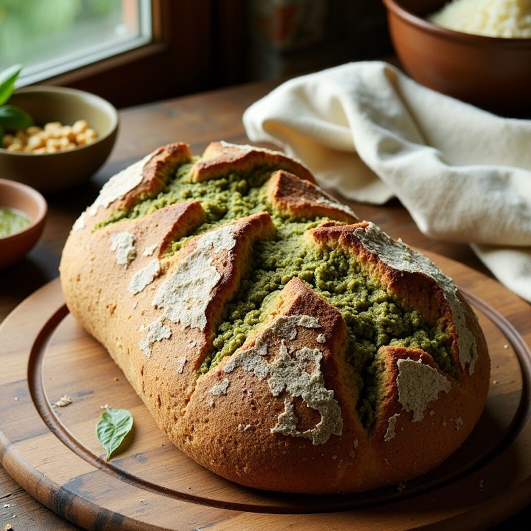 Rustic Pull-Apart Pesto Bread