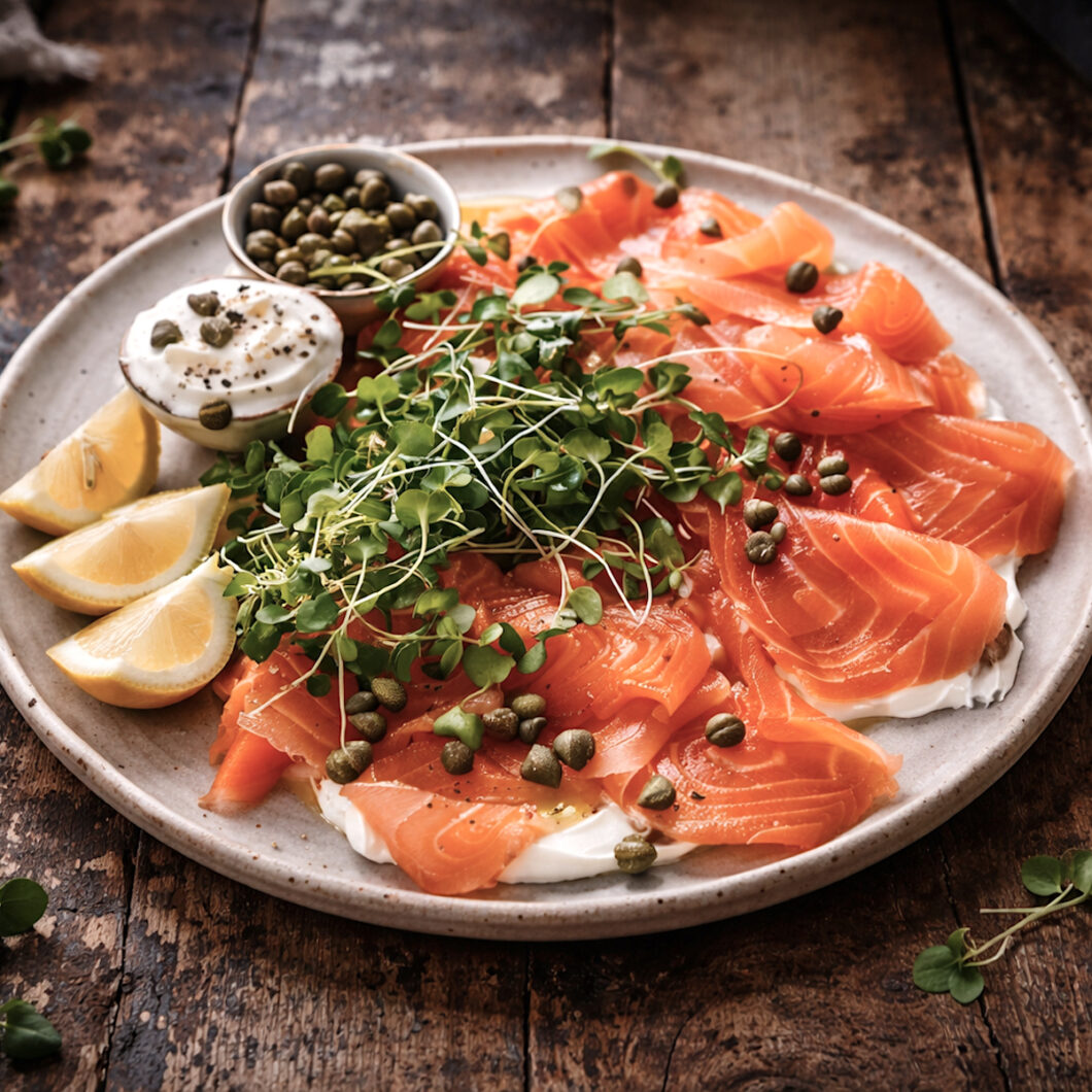Smoked Salmon Platter with Zesty Cream Cheese