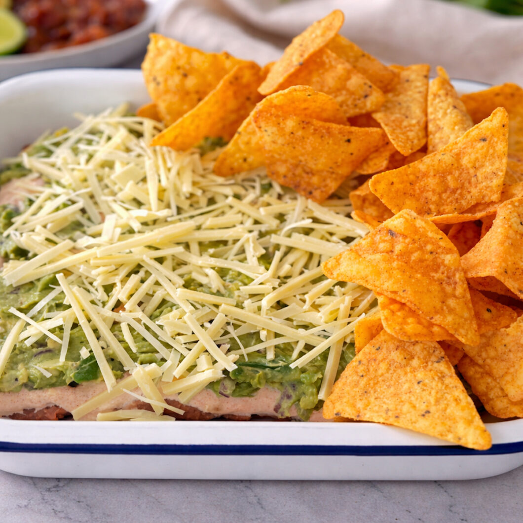 Layered Mexican Refried Bean Dip